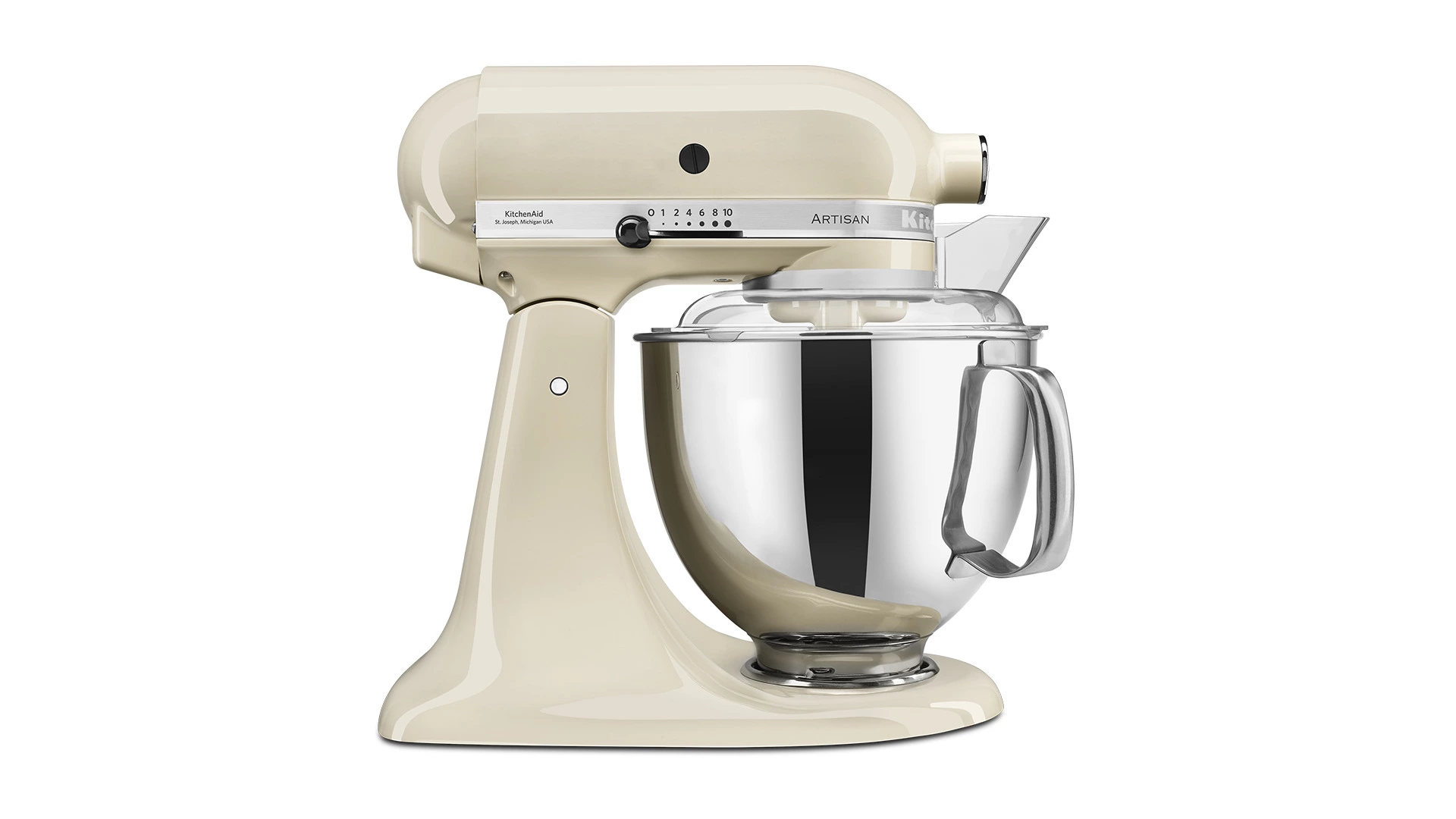 Миксер планетарный KitchenAid Artisan 4,8 л, кремовый, 5KSM175PSEAC, 4 насадки, доп.чаша