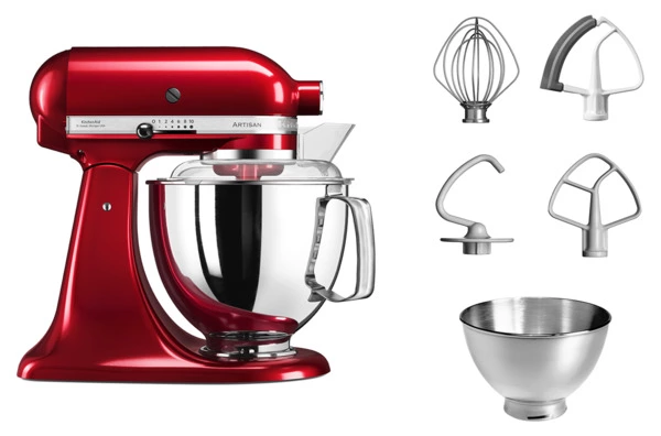 Миксер планетарный KitchenAid Artisan 4,8 л, 4 насадки, экран, 2 чаши, 5KSM175PSECA, карам.яблоко