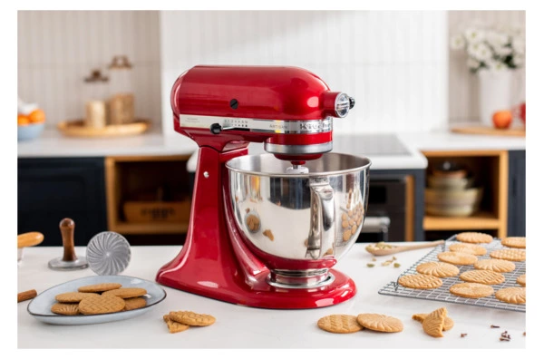 Миксер планетарный KitchenAid Artisan 4,8 л, 4 насадки, экран, 2 чаши, 5KSM175PSECA, карам.яблоко