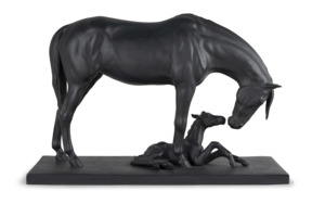 Фигурка Lladro Лошадь и жеребёнок 39х27 см, фарфор