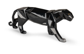 Фигурка Lladro Черная пантера оригами, глазурованная, фарфор