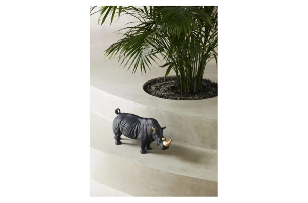 Фигурка Lladro Носорог 22х45 см, фарфор, черная