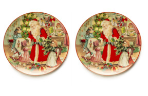 Набор тарелок закусочных Lamart Noel Сюрприз Дед Мороз и дети 20 см, 2 шт, фарфор