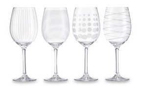 Набор бокалов для белого вина Mikasa Cheers 685 мл, 4 шт, хрустальное стекло, серебристый декор, п/к