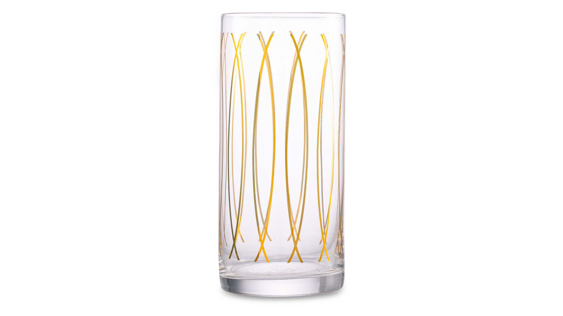 Набор стаканов для воды Mikasa Cheers 470 мл, 4 шт, стекло, золотистый декор, п/к