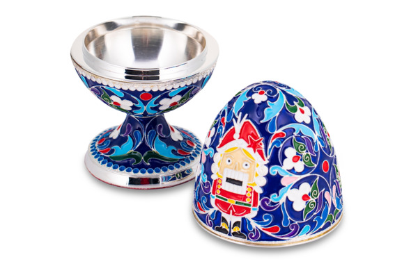Шкатулка яйцо Русские самоцветы Щелкунчик 194,41 г, медь
