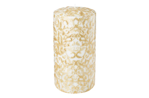 Свеча интерьерная Pernici Les Sens Floreale Ivory Gold 1,3 л, столб 20х10 см, п/к