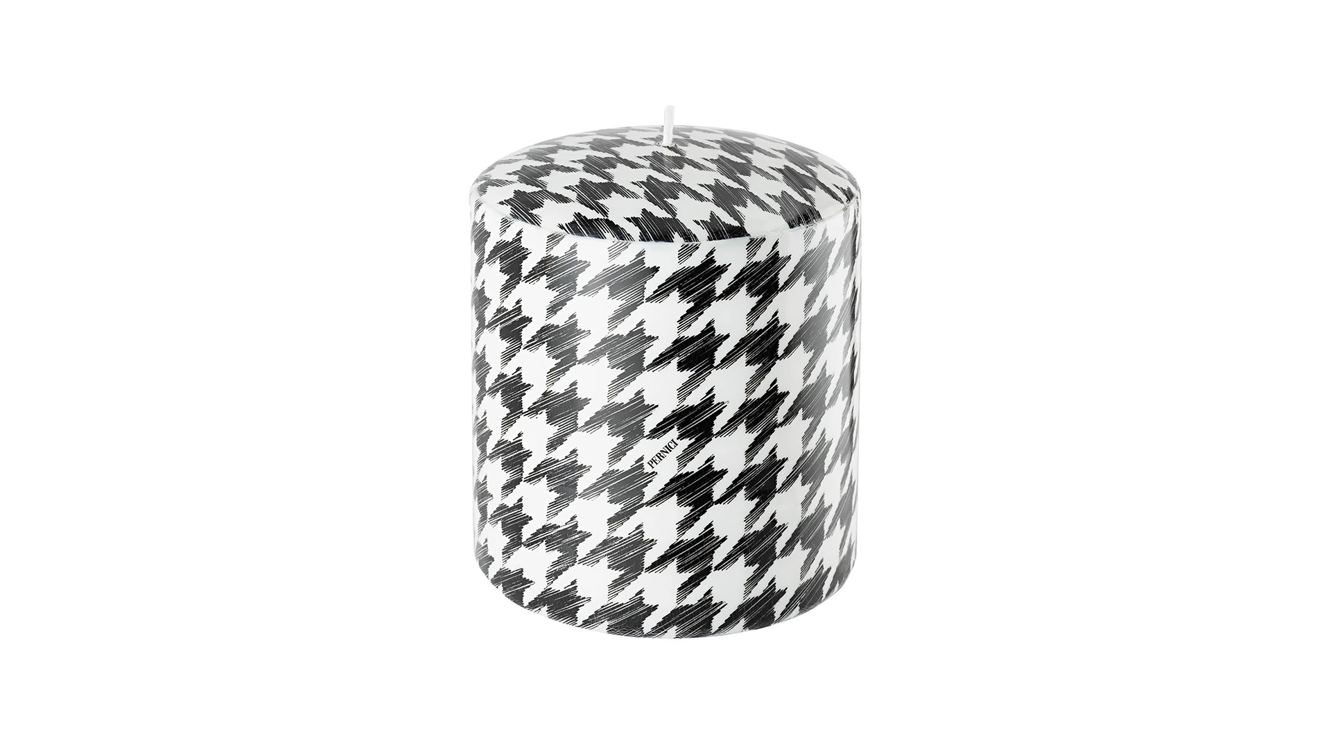 Свеча интерьерная Pernici Elementi Pied De Poule Black&White 700 мл, столб 11х10 см, п/к