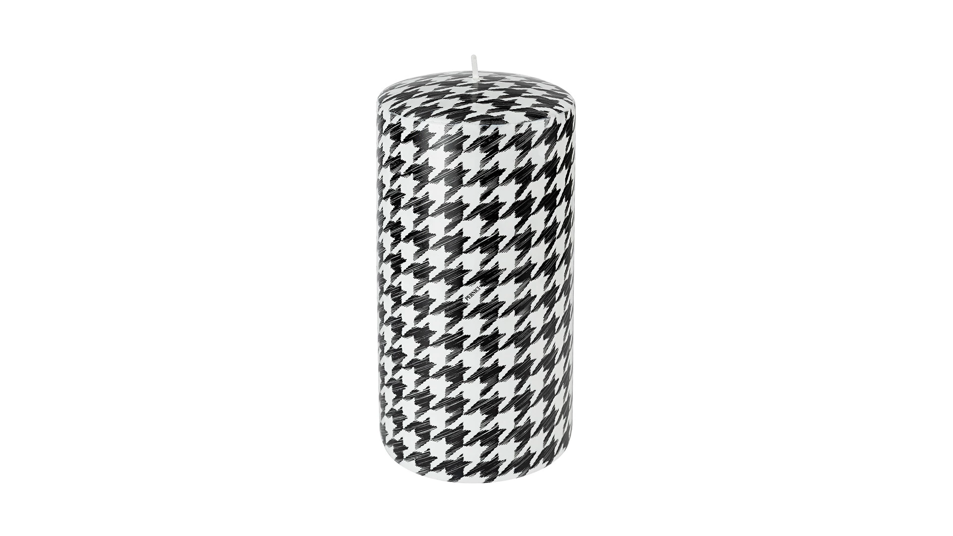 Свеча интерьерная Pernici Elementi Pied De Poule Black&White 1,3 л, столб 20х10 см, п/к