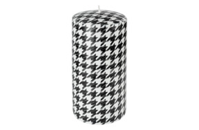 Свеча интерьерная Pernici Elementi Pied De Poule Black&White 1,3 кг, столб 20х10 см, п/к