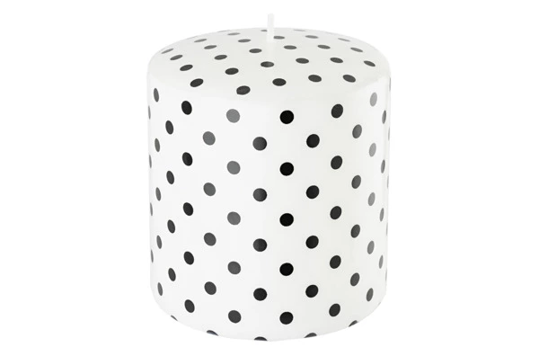 Свеча интерьерная Pernici  Pois Black&White 700 мл, столб 11х10 см, п/к