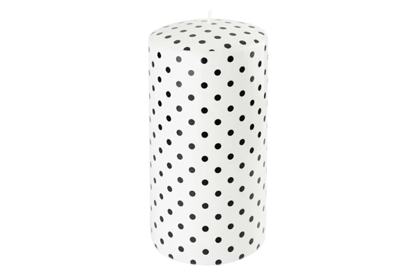 Свеча интерьерная Pernici Pois Black&White 1,3 л, столб 20х10 см, п/к