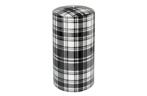 Свеча интерьерная Pernici Tartan Black&White 1,3 л, столб 20х10 см, п/к