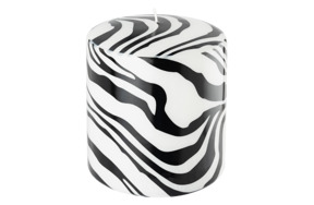 Свеча интерьерная Pernici Zebra Black&White 700 мл, столб 11х10 см, п/к