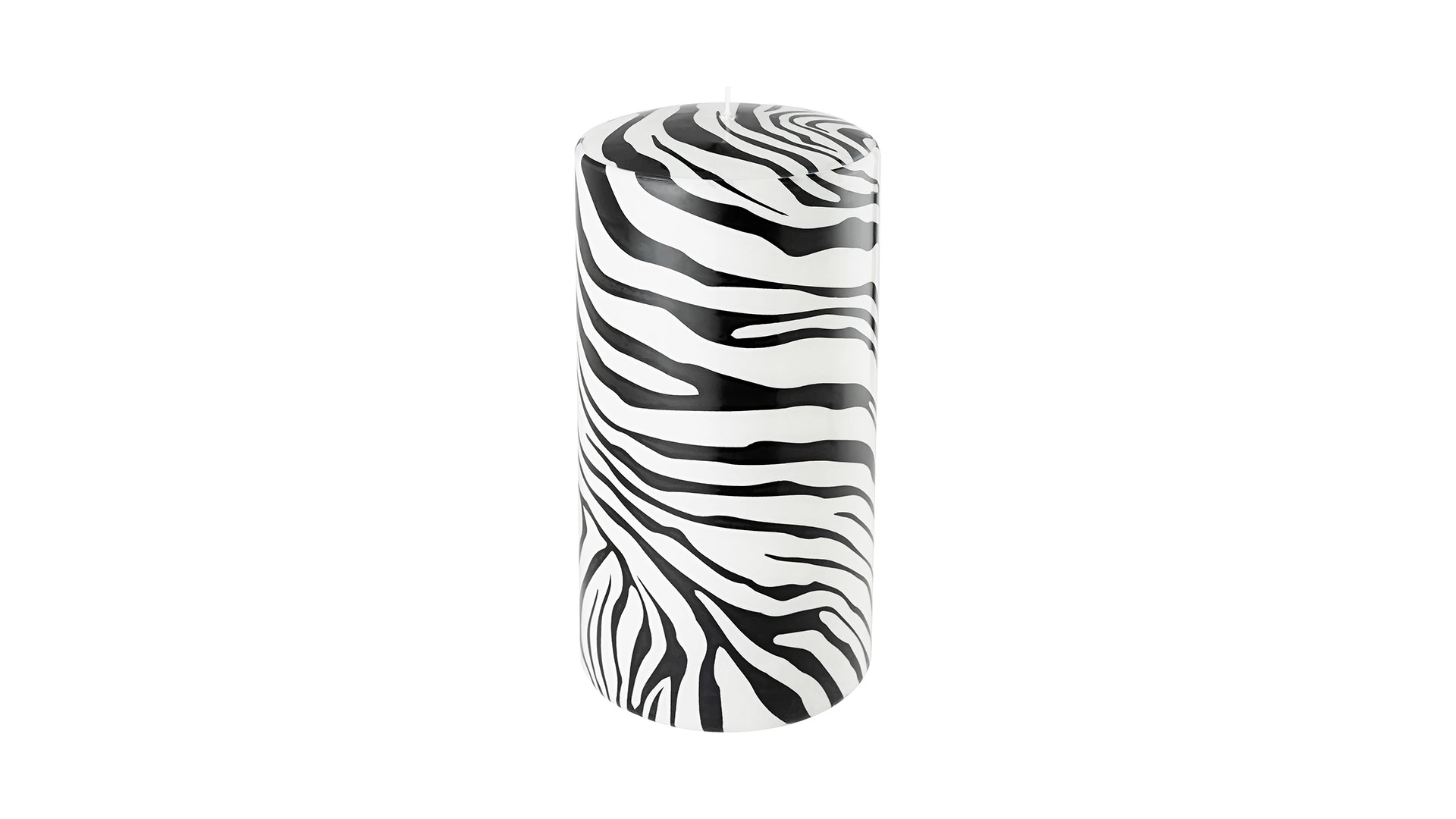 Свеча интерьерная Pernici Zebra Black&White 1,3 л, столб 20х10 см, п/к