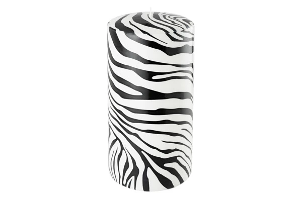 Свеча интерьерная Pernici Zebra Black&White 1,3 л, столб 20х10 см, п/к