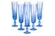 Набор бокалов для шампанского ГХЗ Трактир Кардинал 175 мл, 6 шт, хрусталь, васильковый