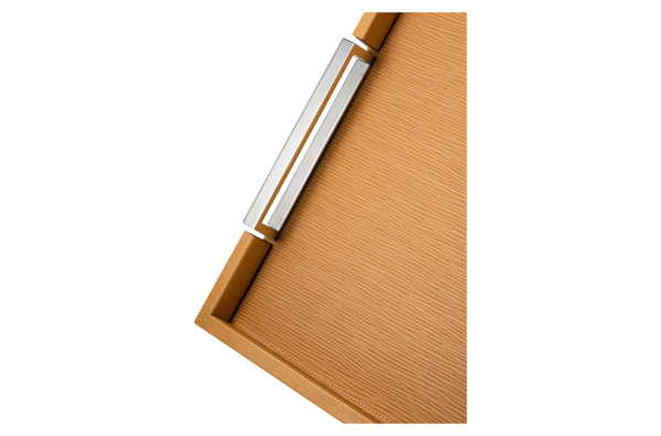 Поднос прямоугольный с ручками Giobagnara Виктор 34,5х44,5 см, рыже-коричневый