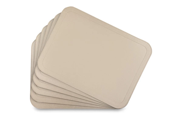 Набор салфеток подстановочных с закругленными углами GioBagnara Ванни 46х34 см, 6 шт, жемчужный