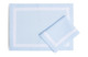 Набор салфеток-плейсматов с рамкой Moltomolto Элегия 46 см, 2 шт, лен, голубой с белым, п/к