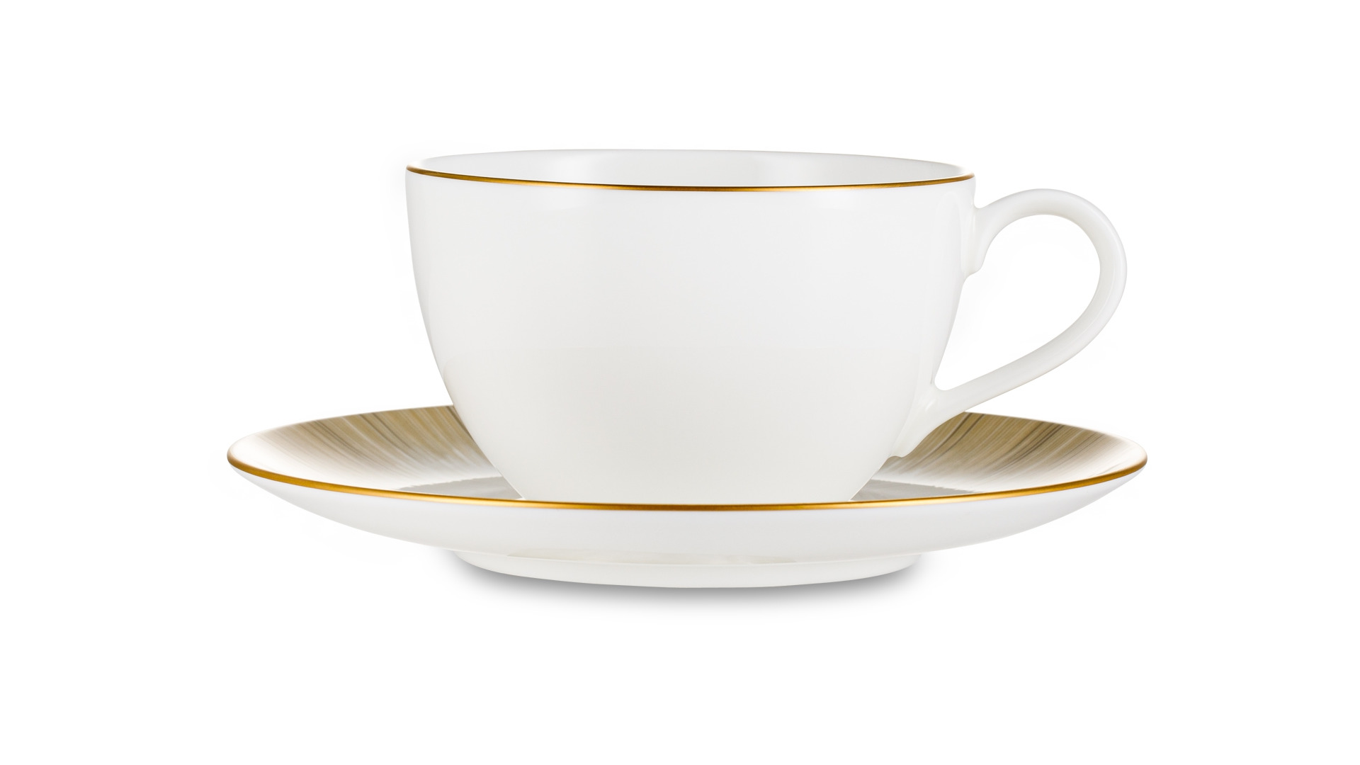 Чашка чайная с блюдцем Narumi Сверкающее Золото 270 мл, фарфор костяной