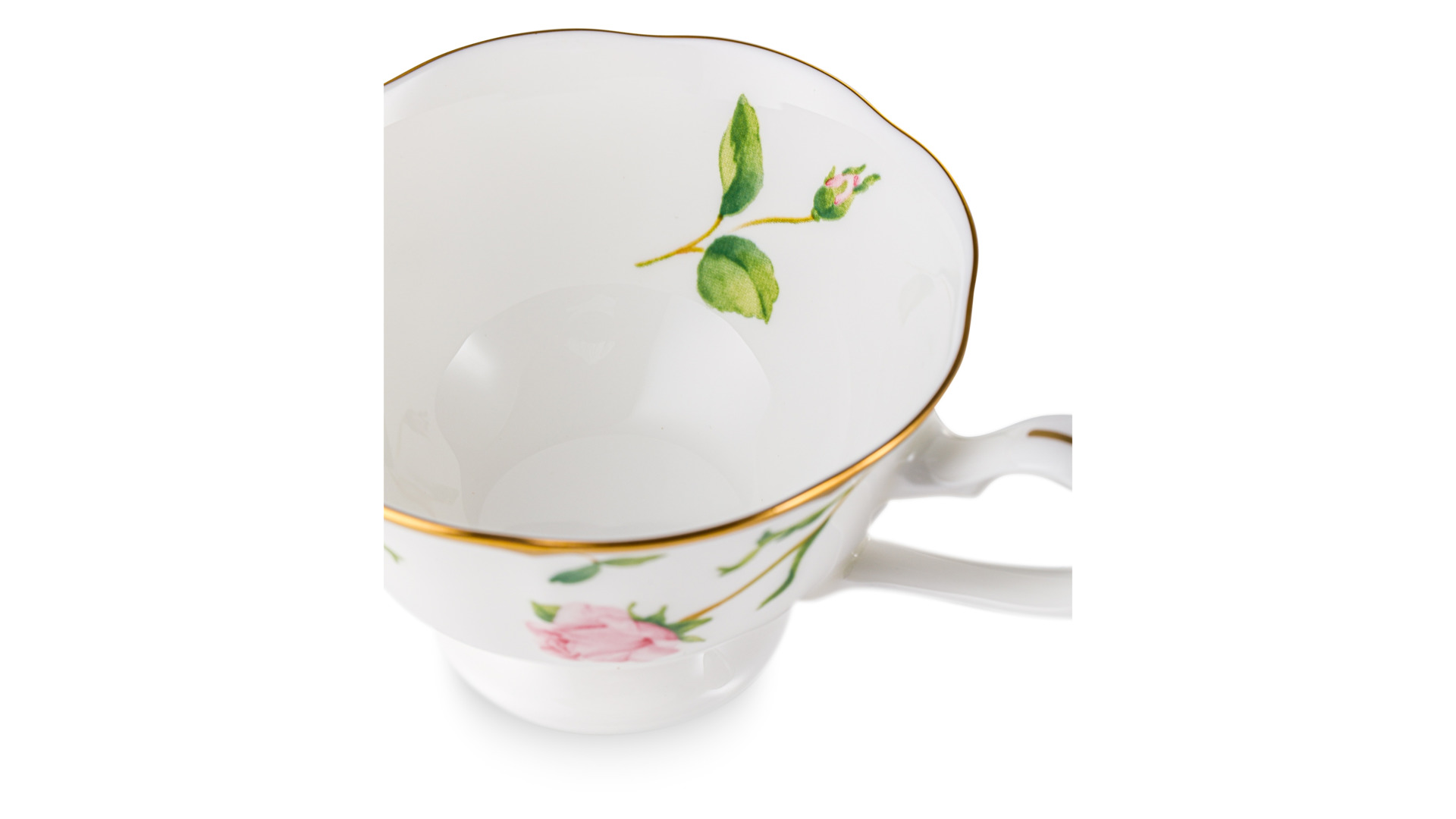 Чашка чайная с блюдцем Narumi Цветущая Роза 230 мл, фарфор костяной