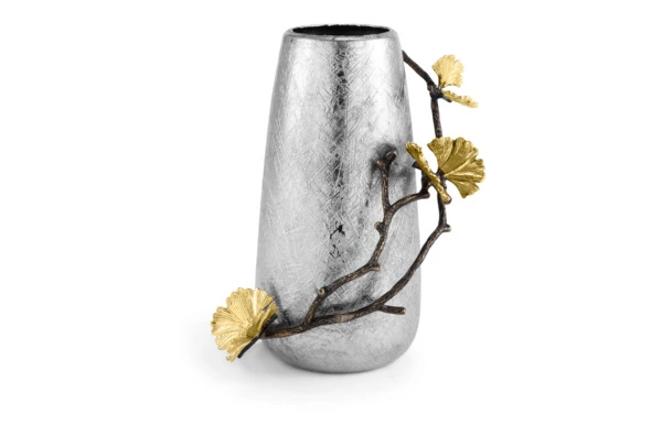 Ваза Michael Aram Бабочки Гинкго 15х14х20 см 1,3 л, сталь нержавеющая