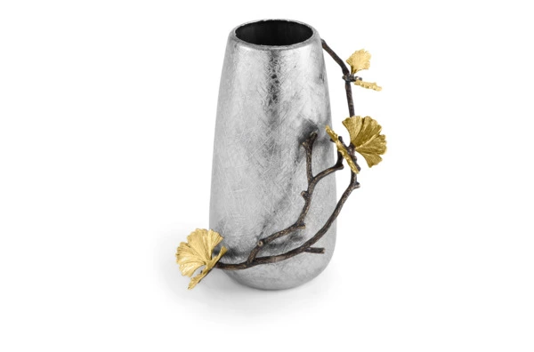 Ваза Michael Aram Бабочки Гинкго 15х14х20 см 1,3 л, сталь нержавеющая