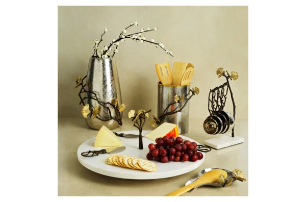 Ваза Michael Aram Бабочки Гинкго 15х14х20 см 1,3 л, сталь нержавеющая