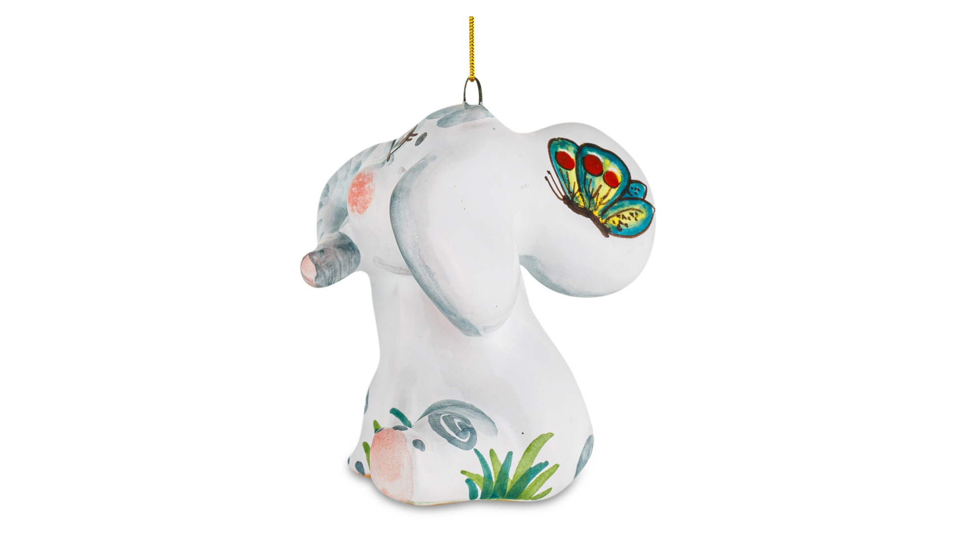 Игрушка елочная Ярославская майолика Слоненок 6 см, керамика