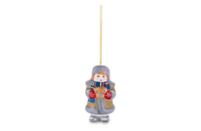 Игрушка елочная Ярославская майолика Мальчик с бубликом 10 см, керамика