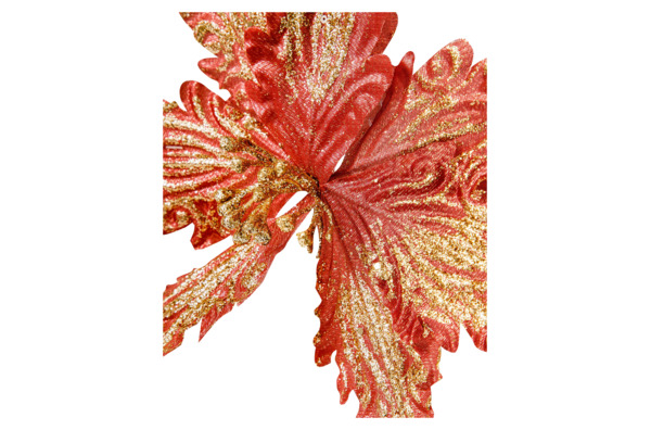Цветок искусственный Деко Пуансеттия 20 см, ткань