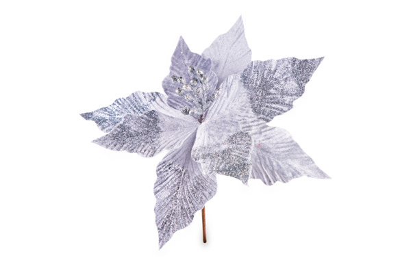 Цветок искусственный "Пуансеттия" (ткань), H20 см
