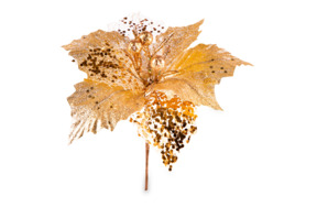 Цветок искусственный "Пуансеттия" (ткань), H24 см