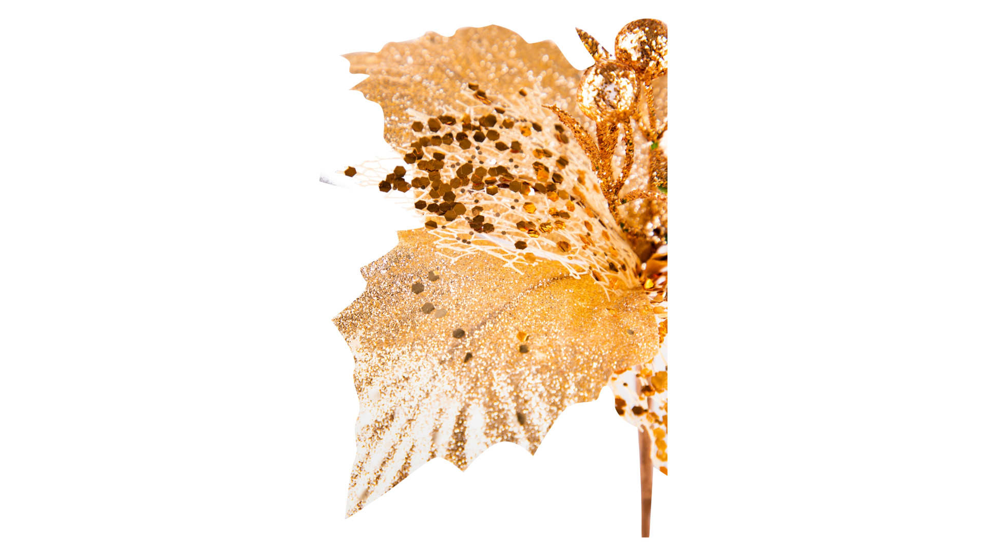 Цветок искусственный "Пуансеттия" (ткань), H24 см