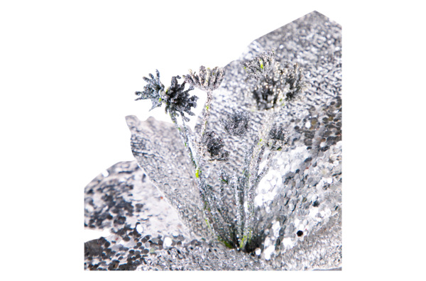 Цветок искусственный "Пуансеттия" (ткань), H38 см
