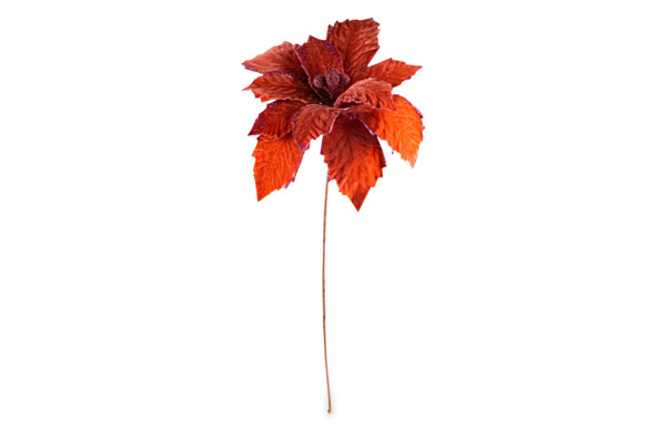 Цветок искусственный "Пуансеттия" (ткань), H60 см