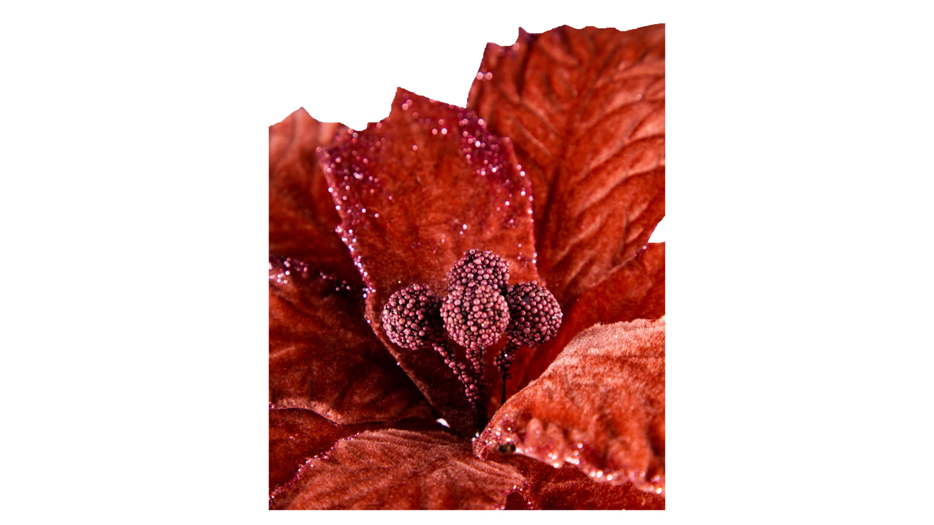 Цветок искусственный "Пуансеттия" (ткань), H60 см