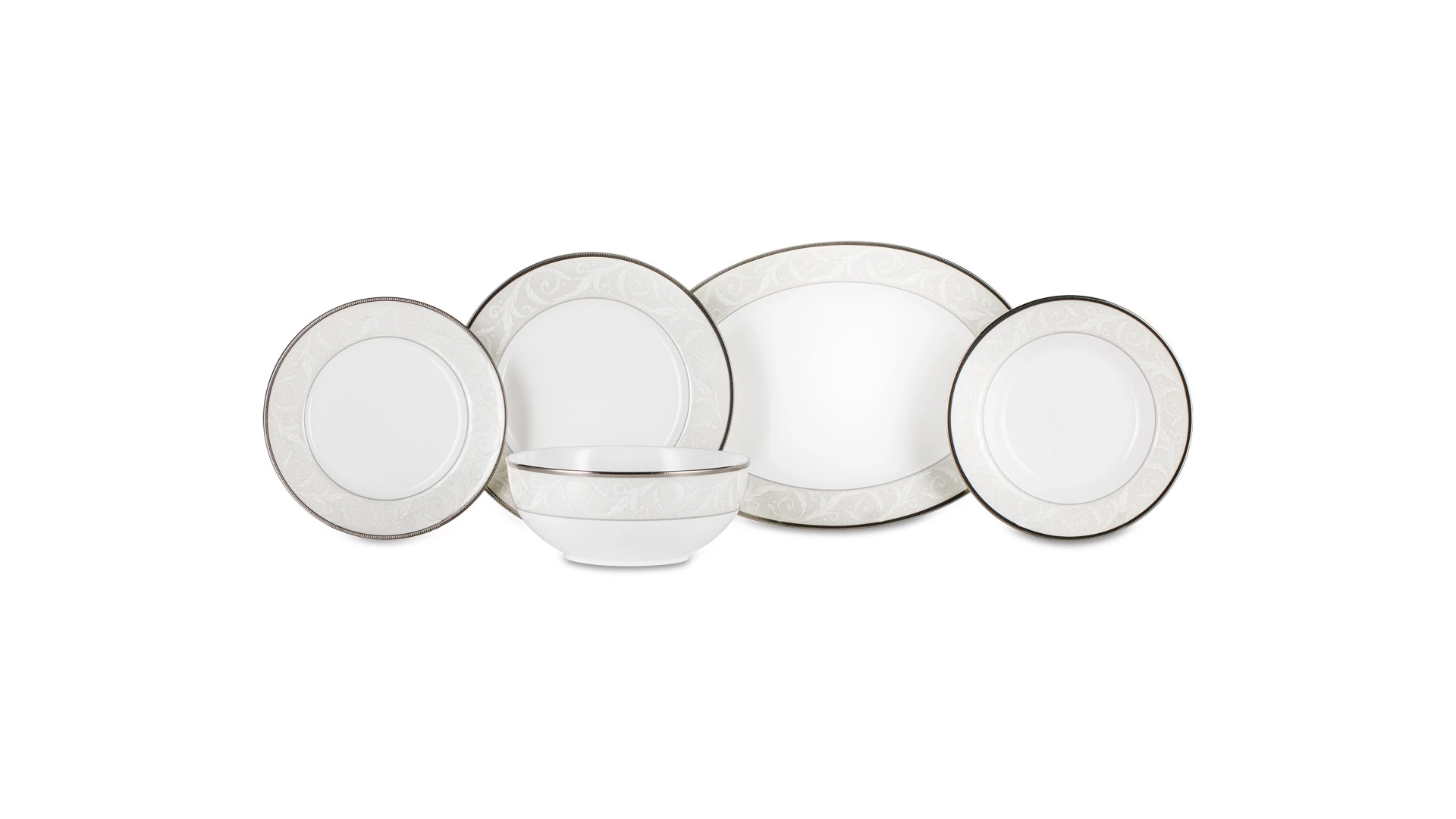 Сервиз столовый Narumi Платиновый ноктюрн на 6 персон 20 предметов, фарфор костяной
