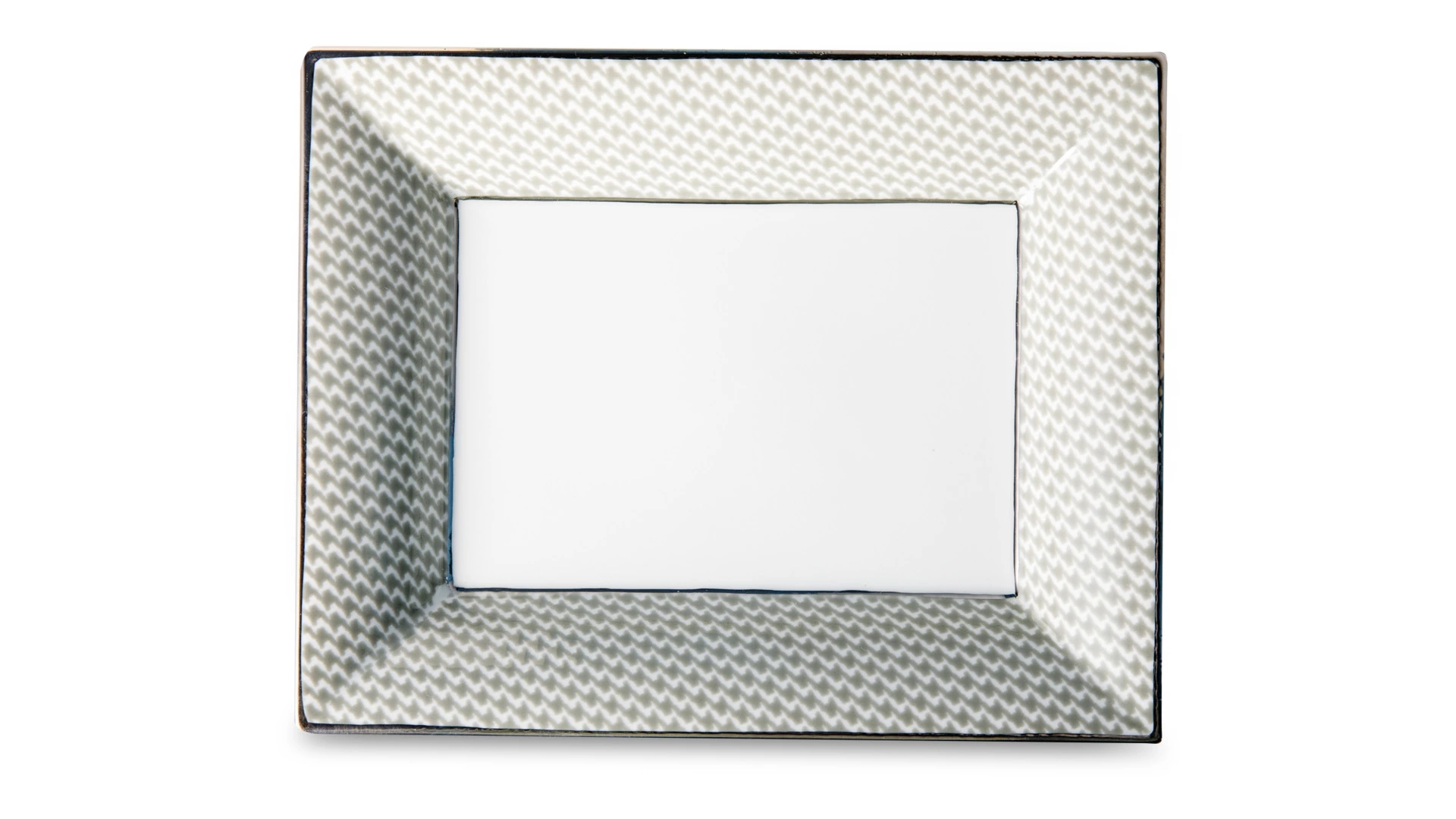 Блюдо прямоугольное Legle Гусиная лапка 19х16 см, фарфор, серая