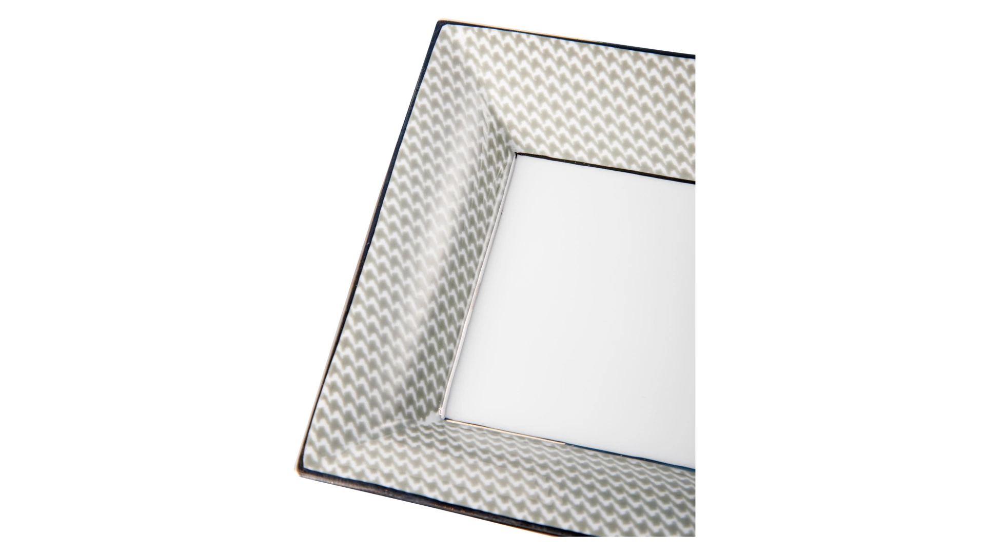 Блюдо прямоугольное Legle Гусиная лапка 19х16 см, фарфор, серая