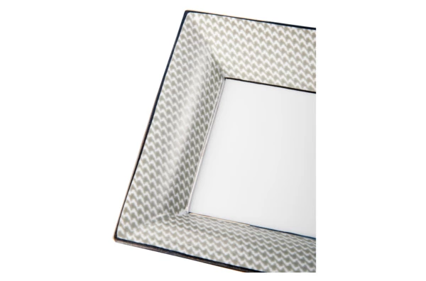 Блюдо прямоугольное Legle Гусиная лапка 19х16 см, фарфор, серая