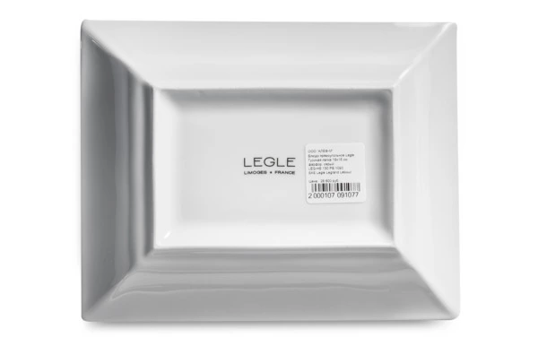 Блюдо прямоугольное Legle Гусиная лапка 19х16 см, фарфор, серая