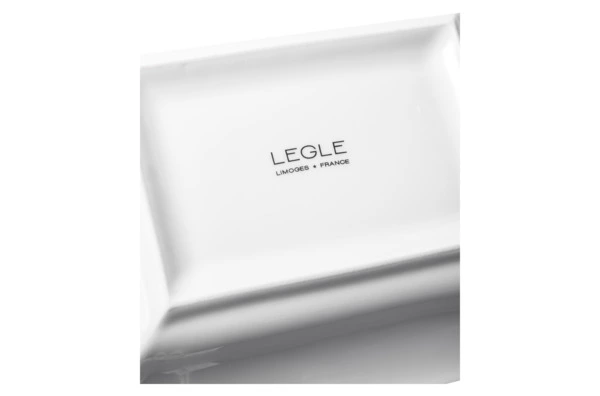 Блюдо прямоугольное Legle Гусиная лапка 19х16 см, фарфор, серая