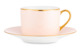 Чашка чайная с блюдцем Legle Под солнцем 150 мл, фарфор, бледно-розовая, матовый золотой кант