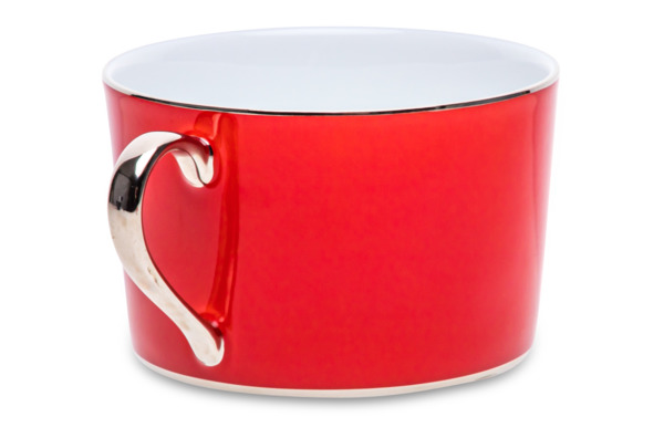 Чашка чайная с блюдцем Legle Под солнцем 250 мл, фарфор, красная
