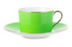 Чашка чайная с блюдцем Legle Под солнцем 250 мл, фарфор, светло-зеленая, платиновый кант