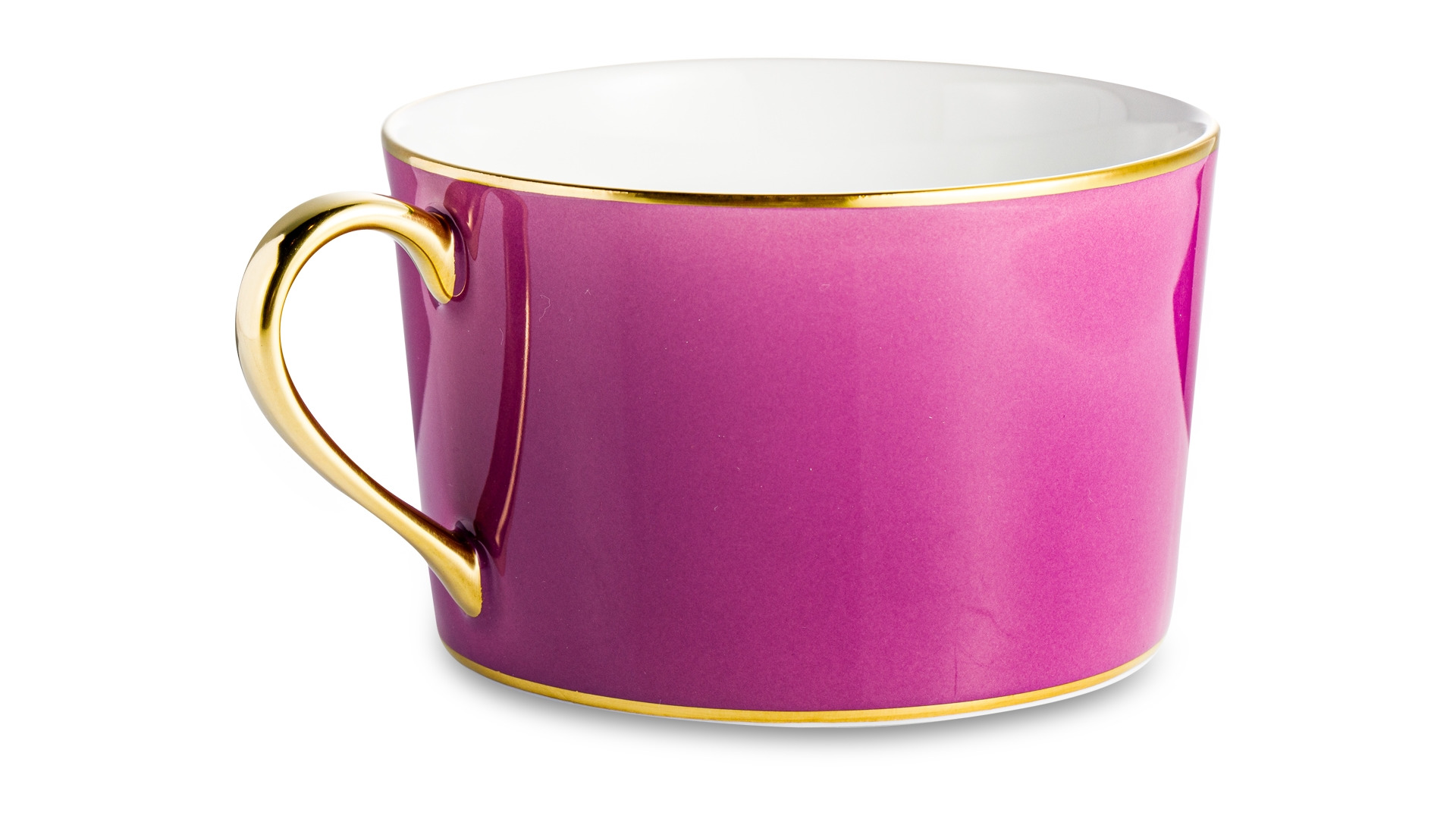 Чашка чайная с блюдцем Legle Под солнцем 250 мл, фарфор, аместист, матовый золотой кант