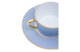 Чашка чайная с блюдцем Legle Под солнцем 250 мл, фарфор, светло-голубой, матовый золотой кант