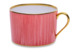 Чашка чайная с блюдцем Legle Карбон 250 мл, фарфор,красная, матовый золотой кант